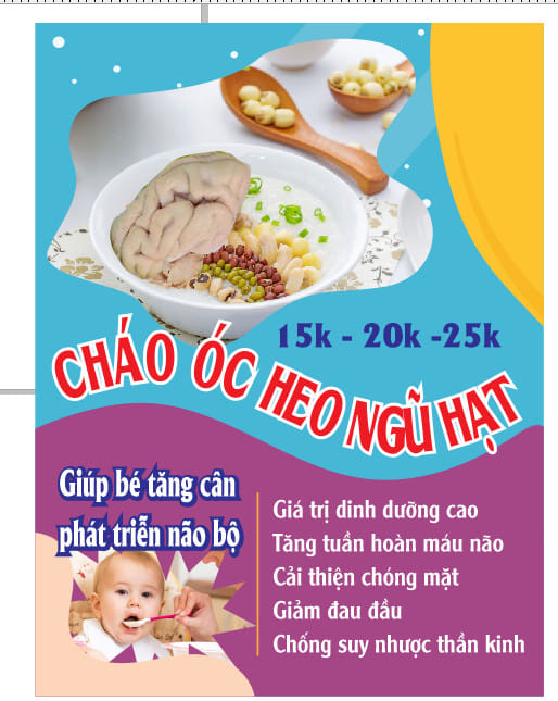 CHÁO ÓC HEO HẦM NGŨ HẠT