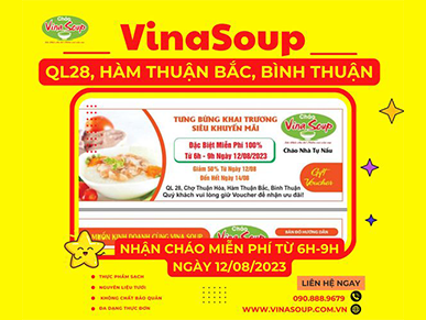 VinaSoup tưng bừng khai trương cửa hàng chợ Thuận Hòa, Bình Thuận