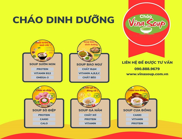Menu cháo dinh dưỡng ngon bán cực chạy ở thành phố